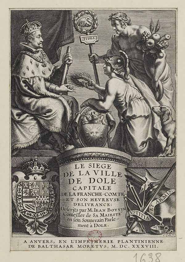 fig.4Frontispice de l’édition anversoise du Siège de Dole de Jean Boyvin, 1638