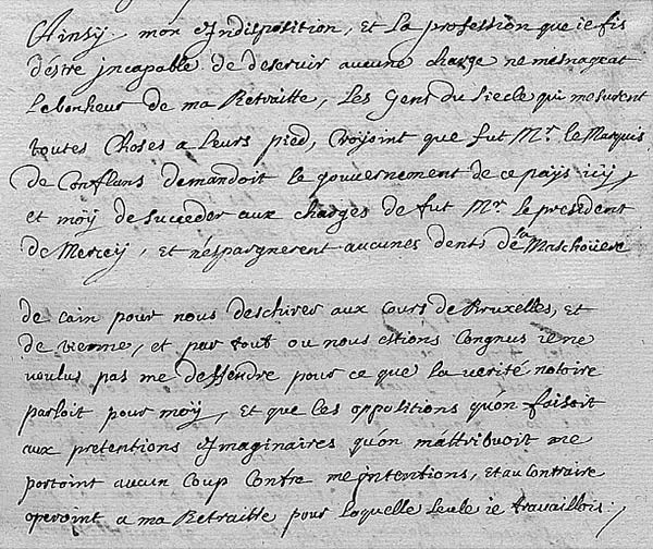 fig.5Extrait du « Raisonnement fait par le Conseiller Girardot Sieur de Beauchemin retiré en sa Maison, où il mourut au mois de Janvier de l’an 1651.